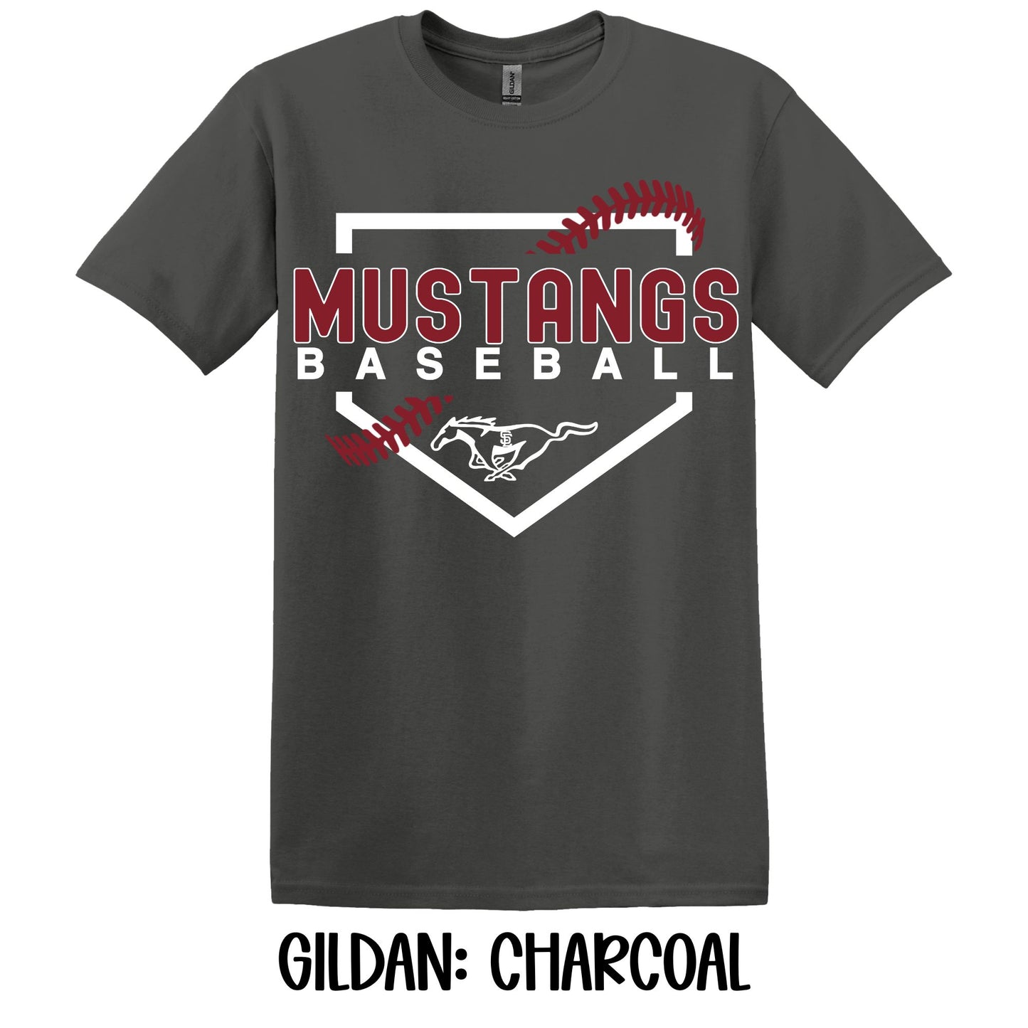 Mustangs Home Plate- Gildan
