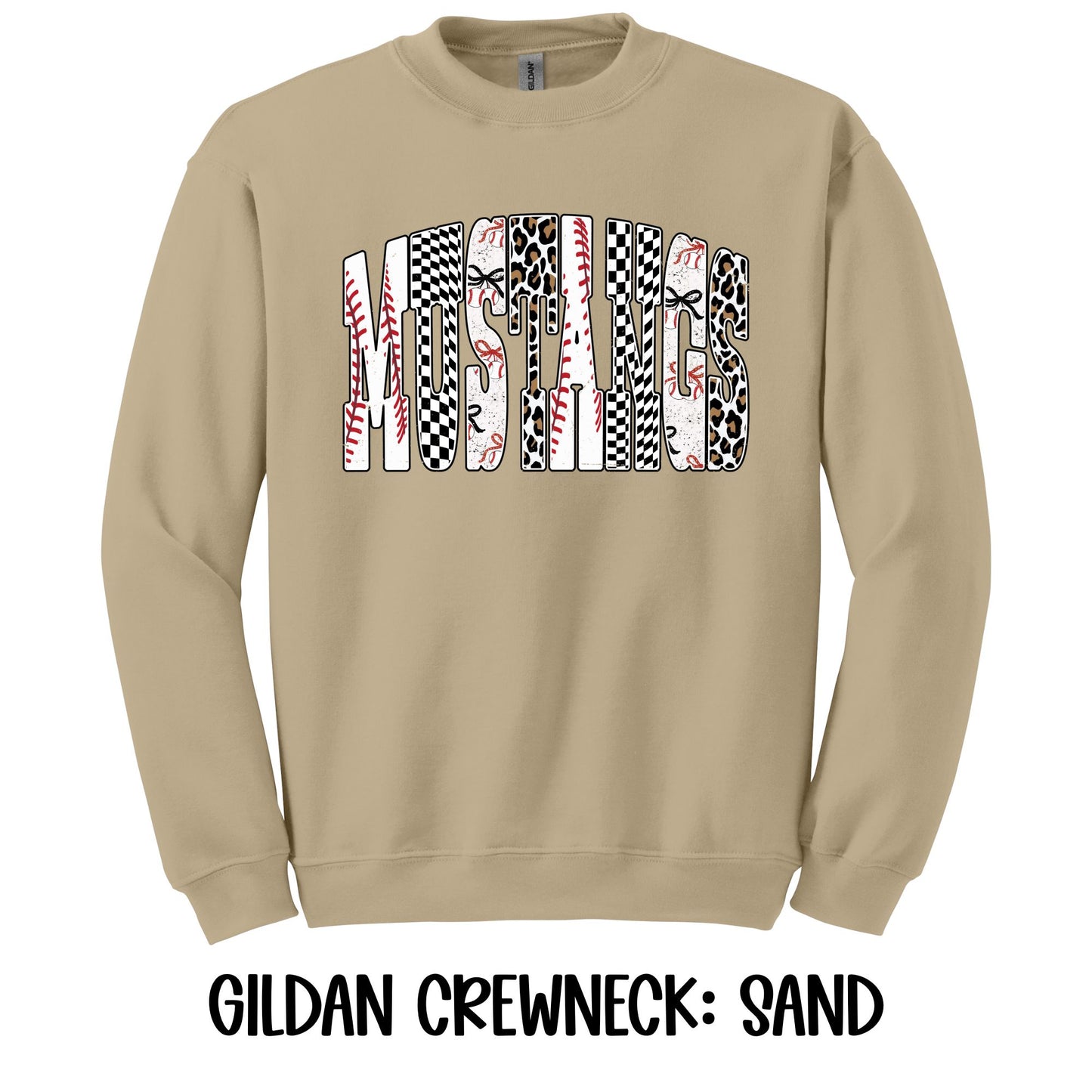 Retro Mustangs- Gildan CREWNECK