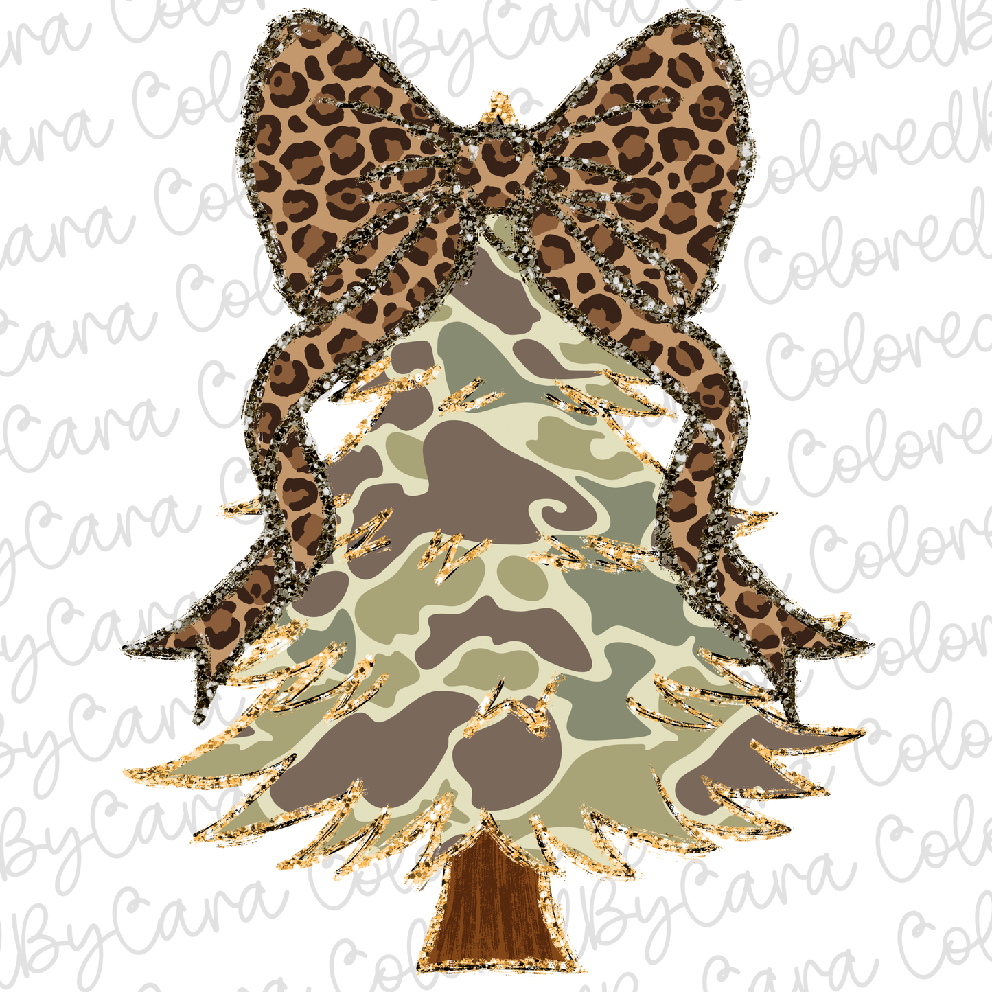Camo Coquette Christmas Tree PNG File