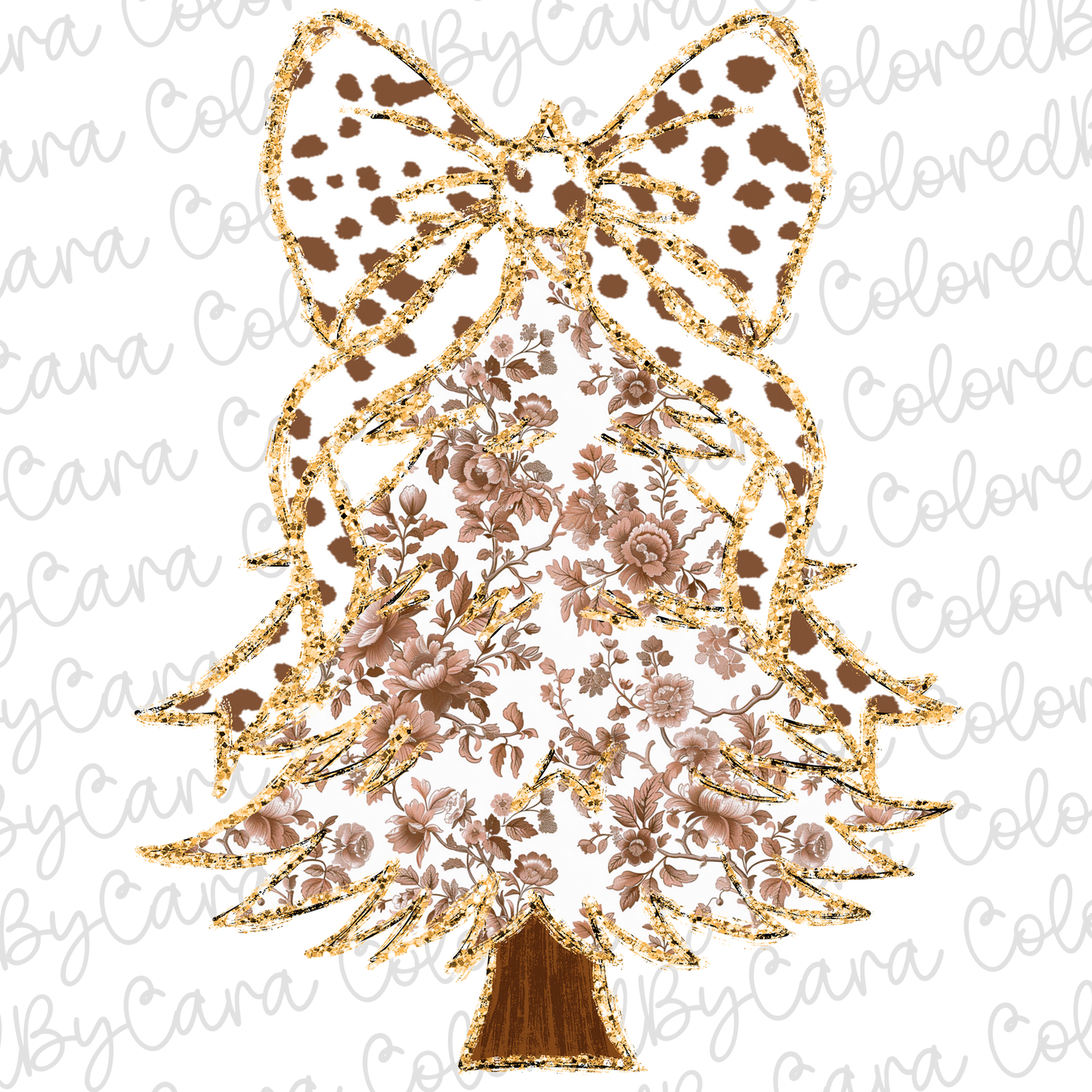 Tan Grand Millennial Christmas Tree PNG File