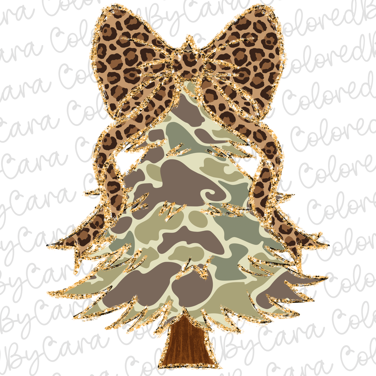 Camo Coquette Christmas Tree PNG File