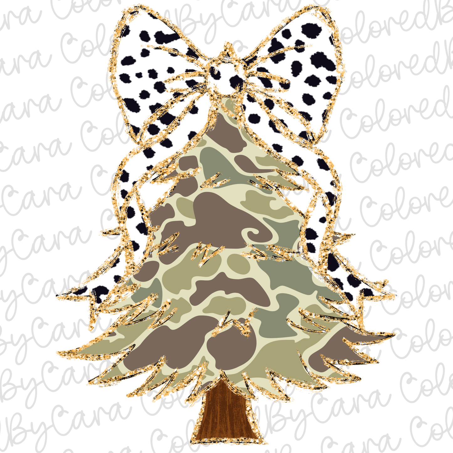 Camo Coquette Christmas Tree PNG File