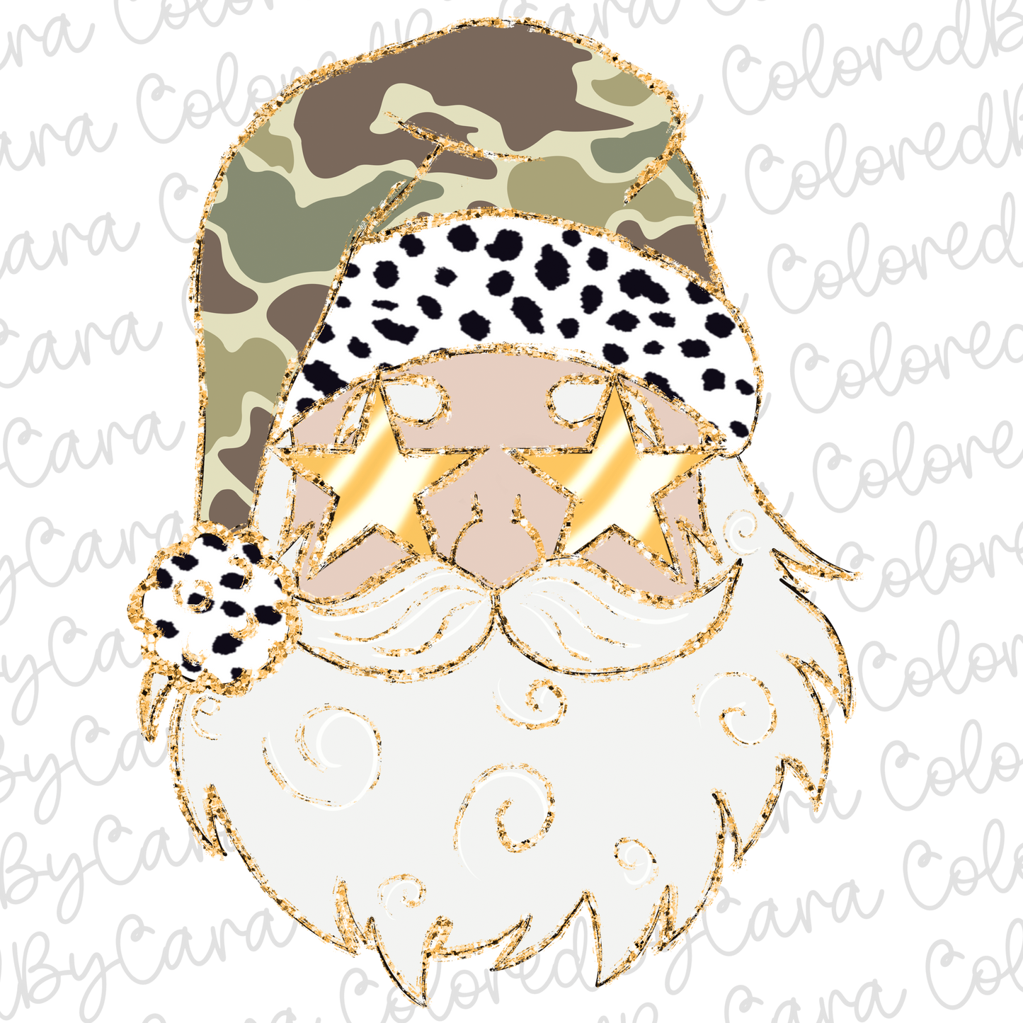 Camo Santa Christmas PNG File