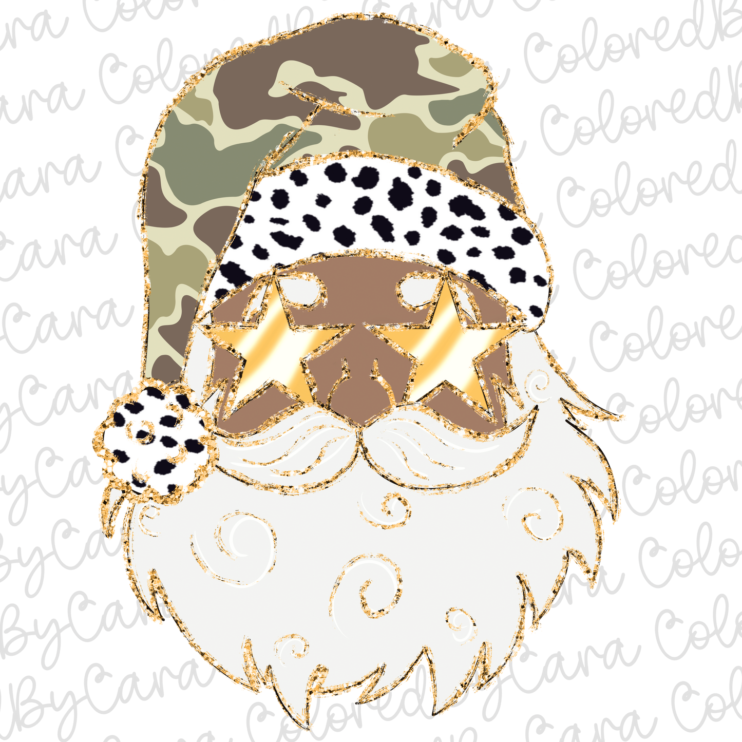 Camo Santa Christmas PNG File