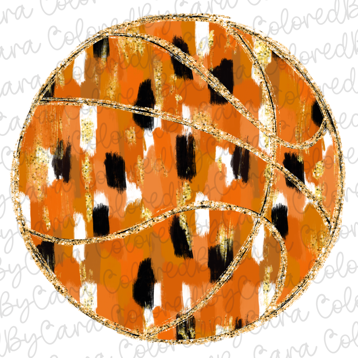 Gold Glitter Basketball PNG File