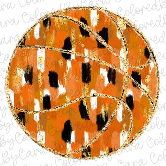 Gold Glitter Basketball PNG File