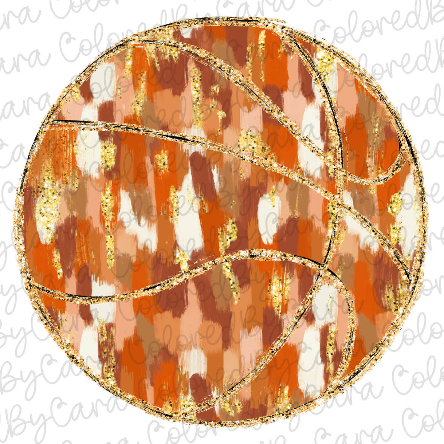 Gold Glitter Basketball PNG File