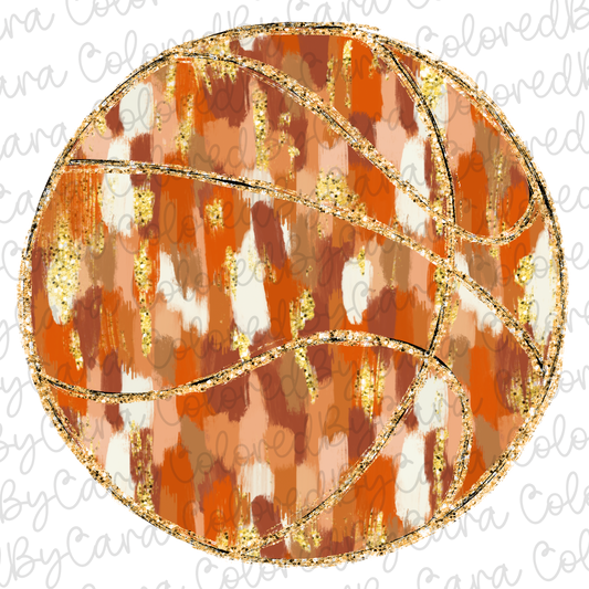 Gold Glitter Basketball PNG File
