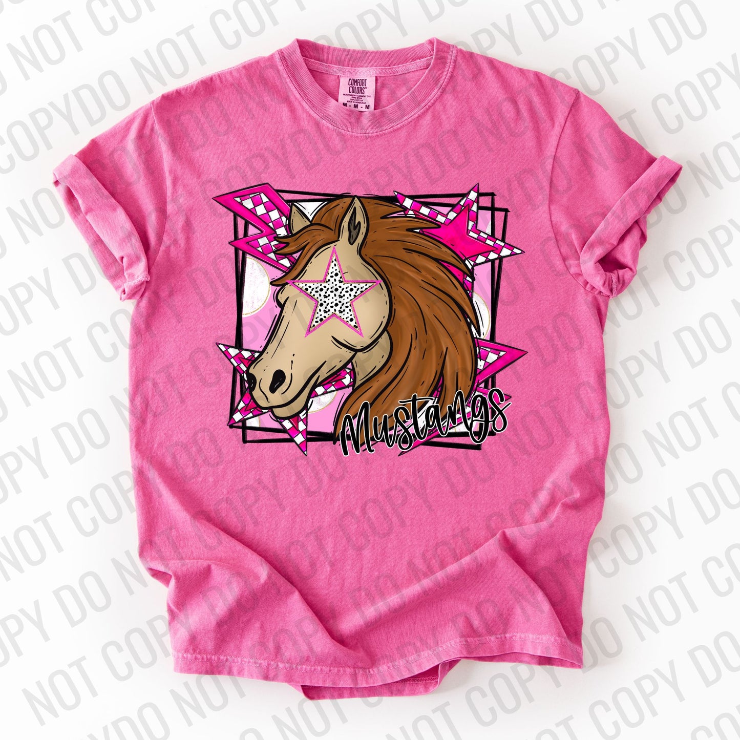 Preppy Retro Pink Mustangs