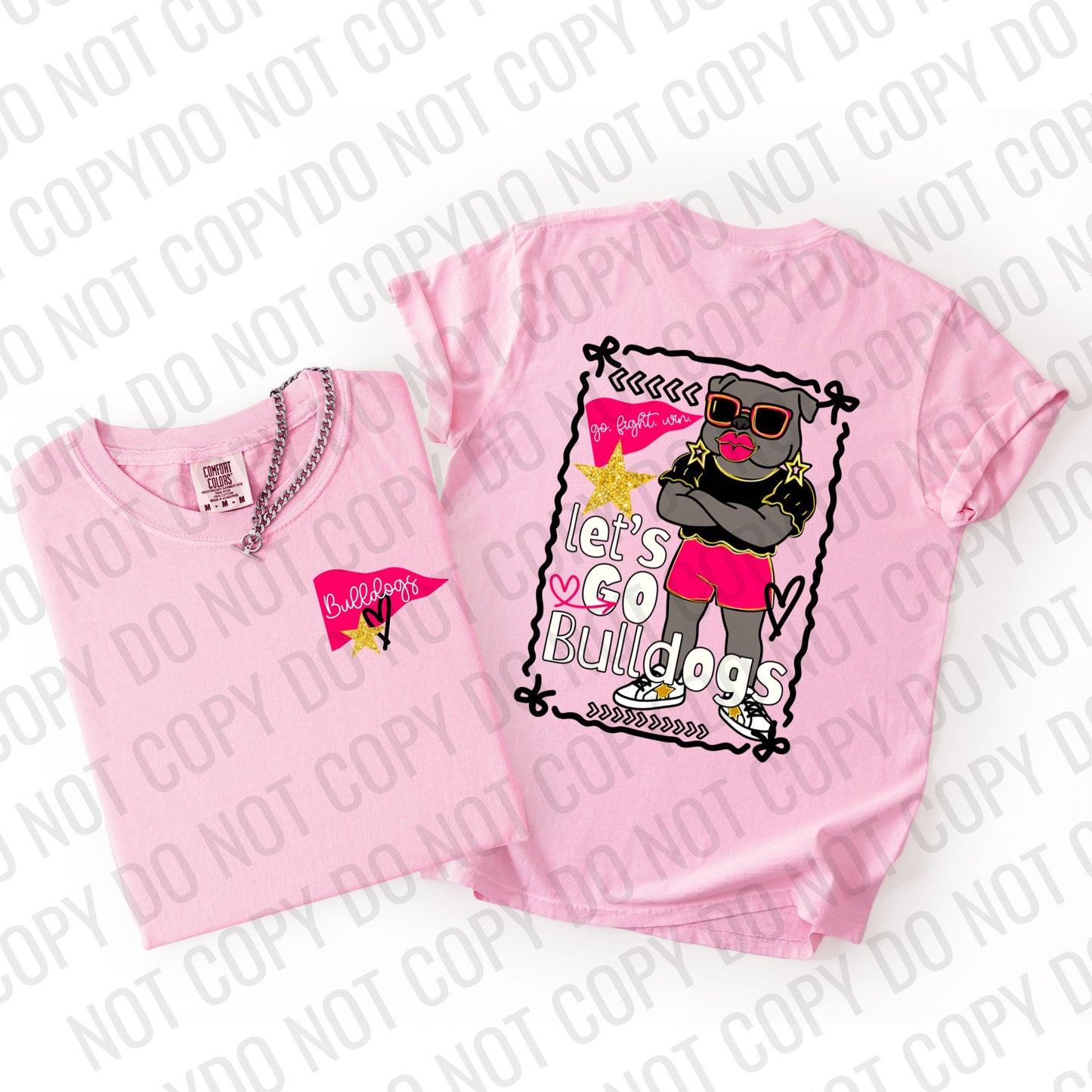 Glam Preppy Pink Bulldogs