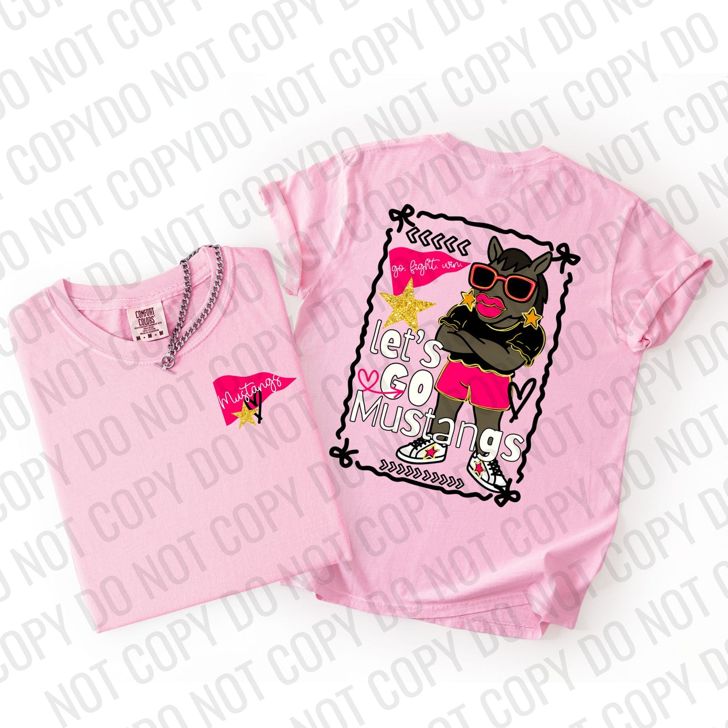 Glam Preppy Pink Mustangs
