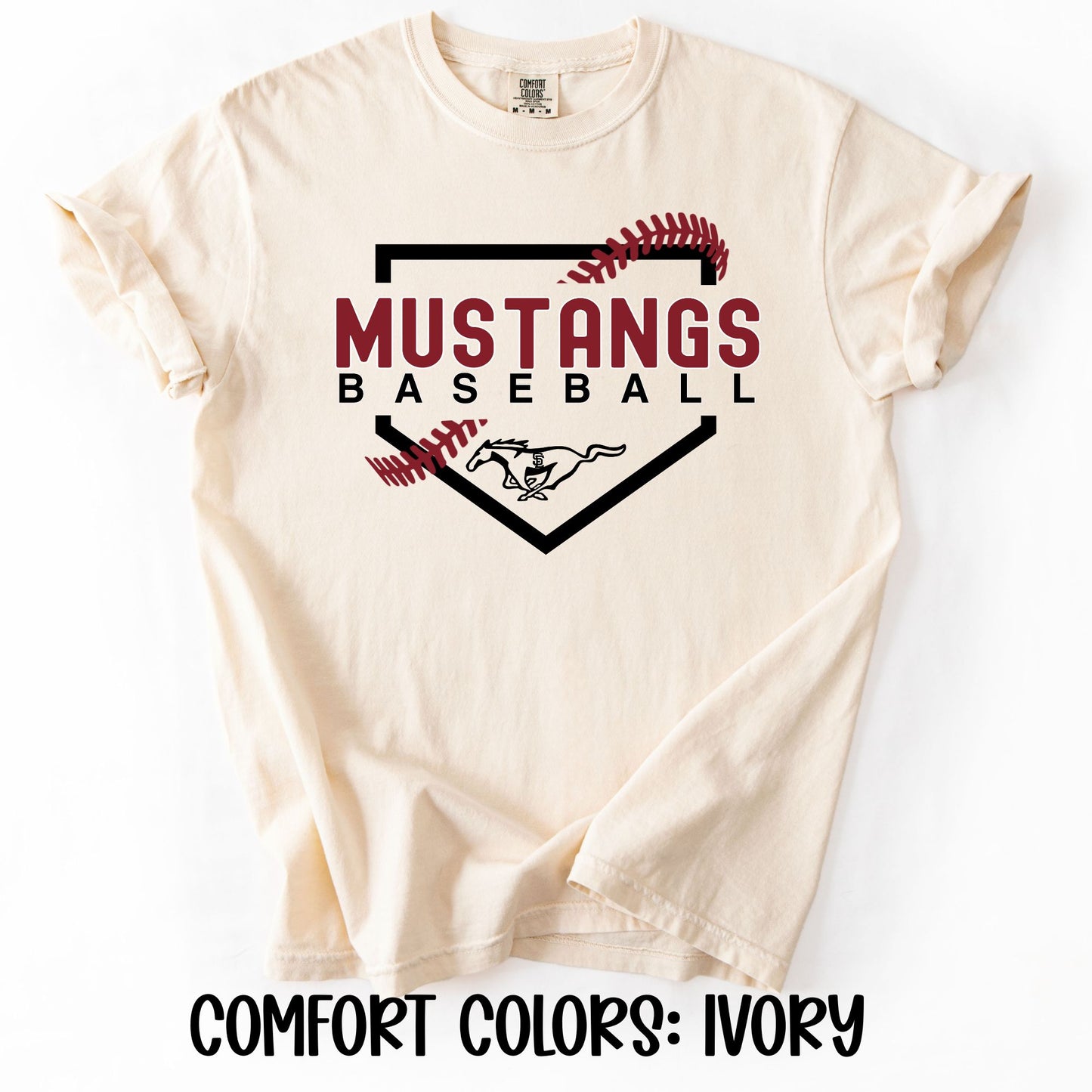 Mustangs Home Plate- Comfort Colors
