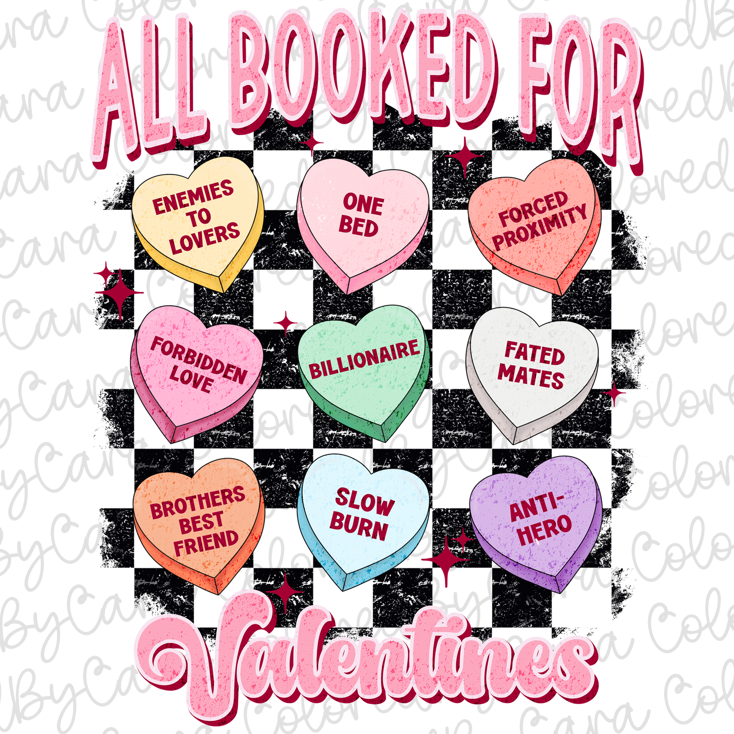 All Booked For Valentines Day PNG File (black background)