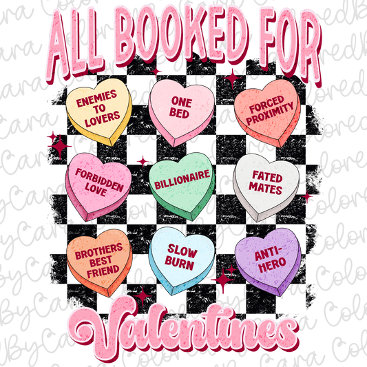 All Booked For Valentines Day PNG File (black background)