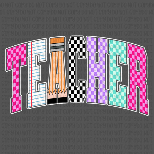 Checkered Retro Teacher