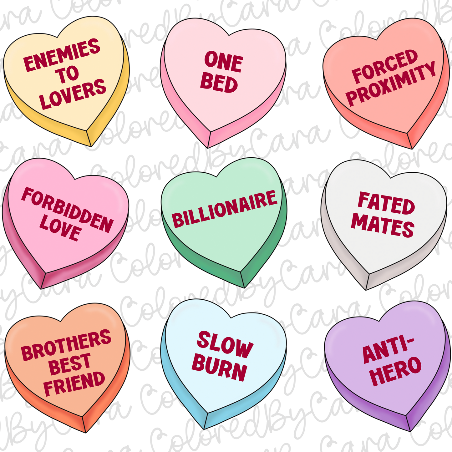 Book Trope Convo Hearts PNG File