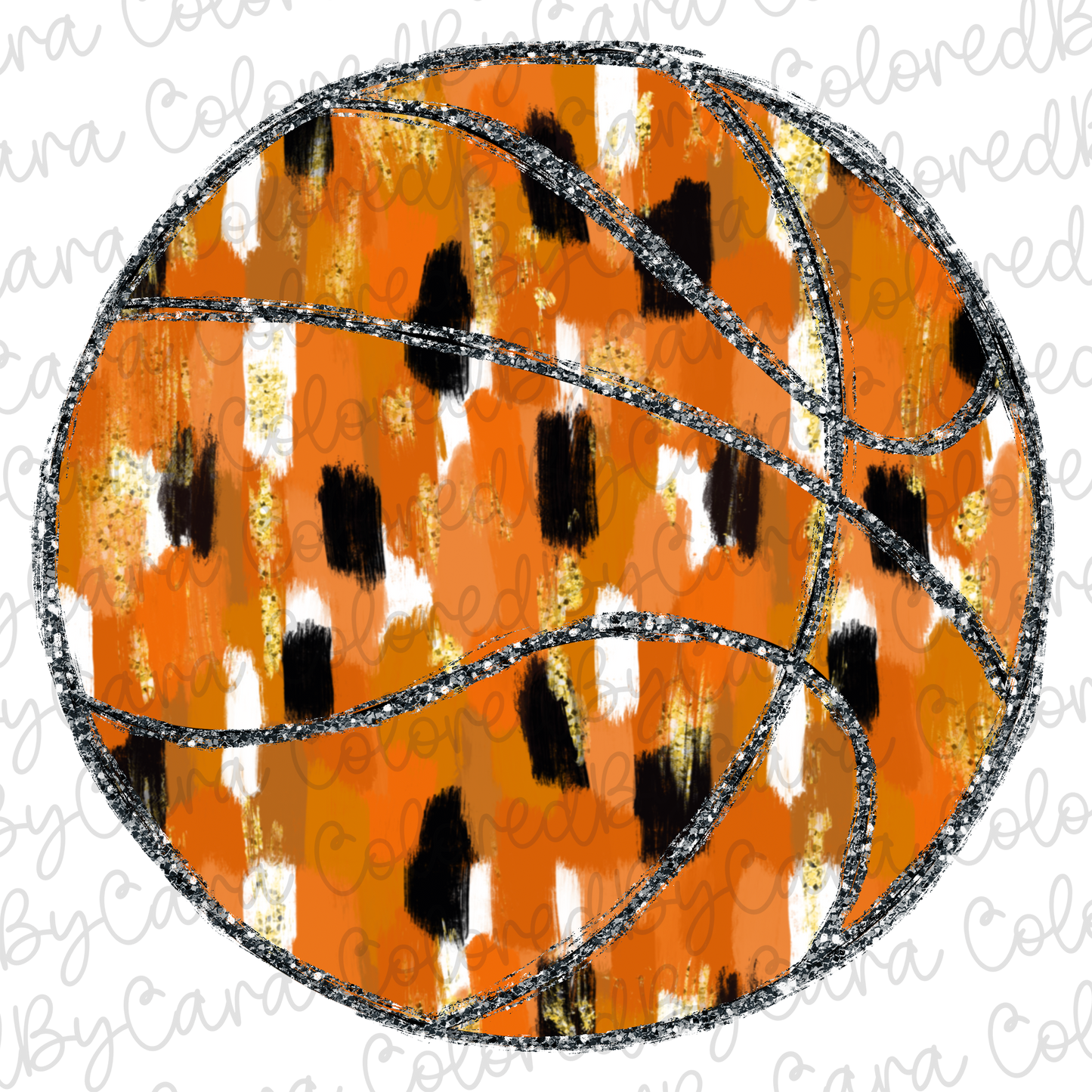 Black Glitter Basketball PNG File