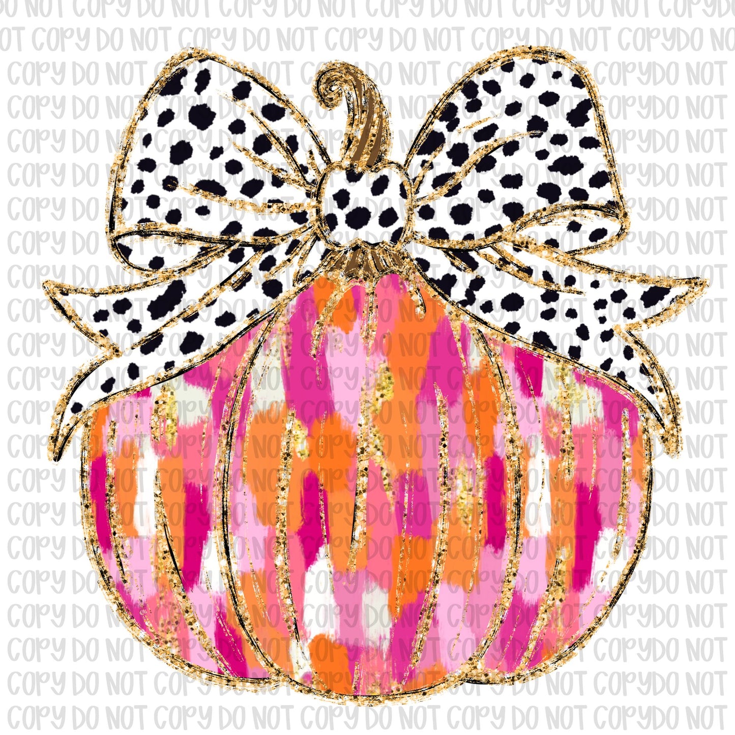 Pinks Brushstroke Coquette Pumpkin
