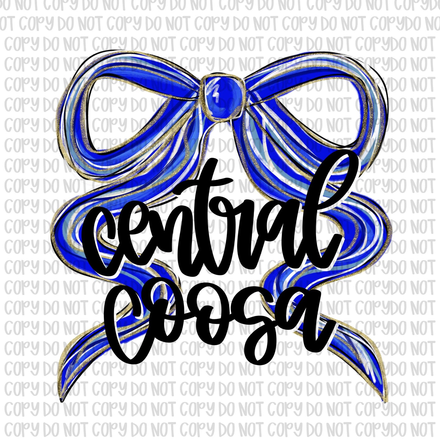 Central Coosa Bow (Black Text)- UV DTF STICKER