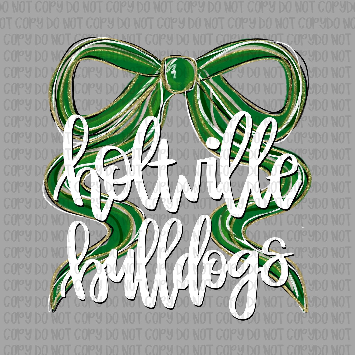 Holtville Bulldogs Bow (White Text)- UV DTF STICKER