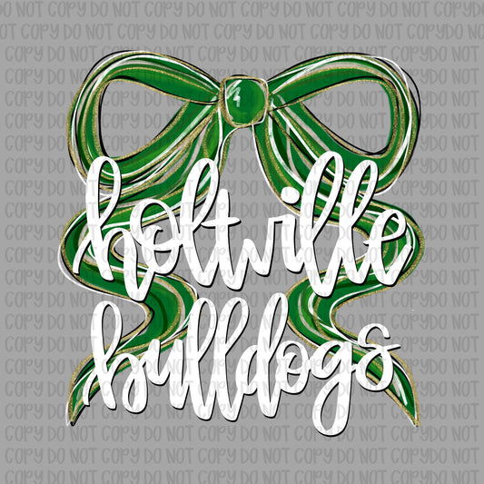 Holtville Bulldogs Bow (White Text)- UV DTF STICKER