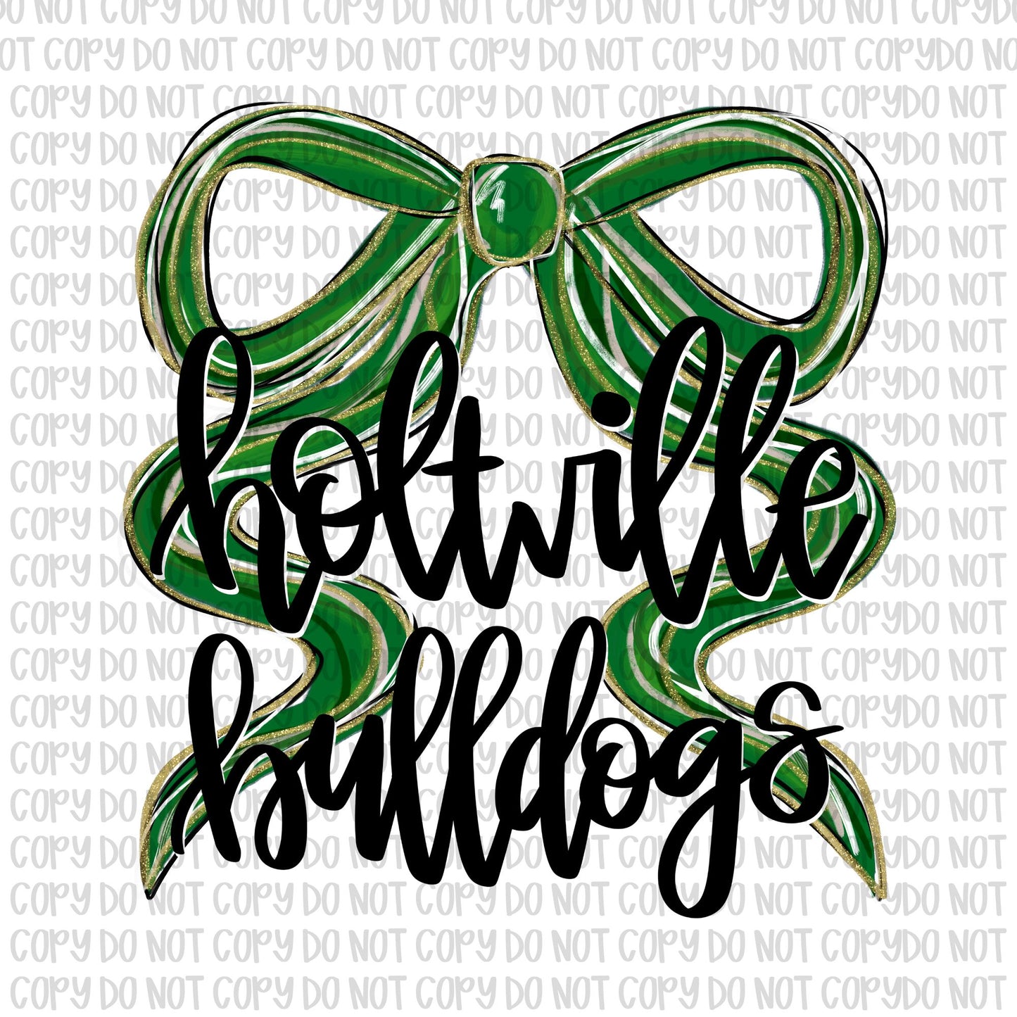 Holtville Bulldogs Bow (Black Text)- UV DTF STICKER