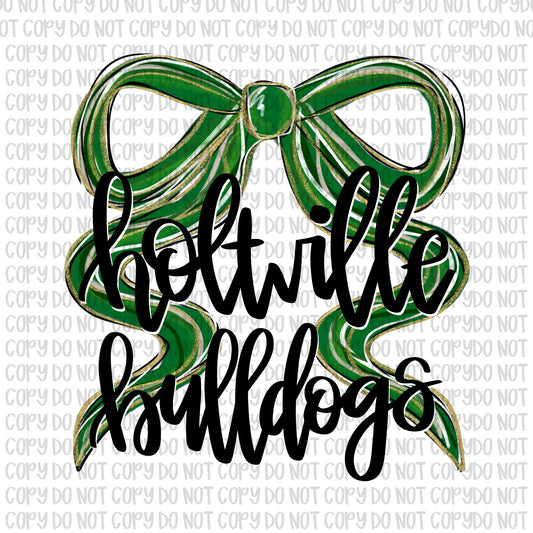 Holtville Bulldogs Bow (Black Text)- UV DTF STICKER