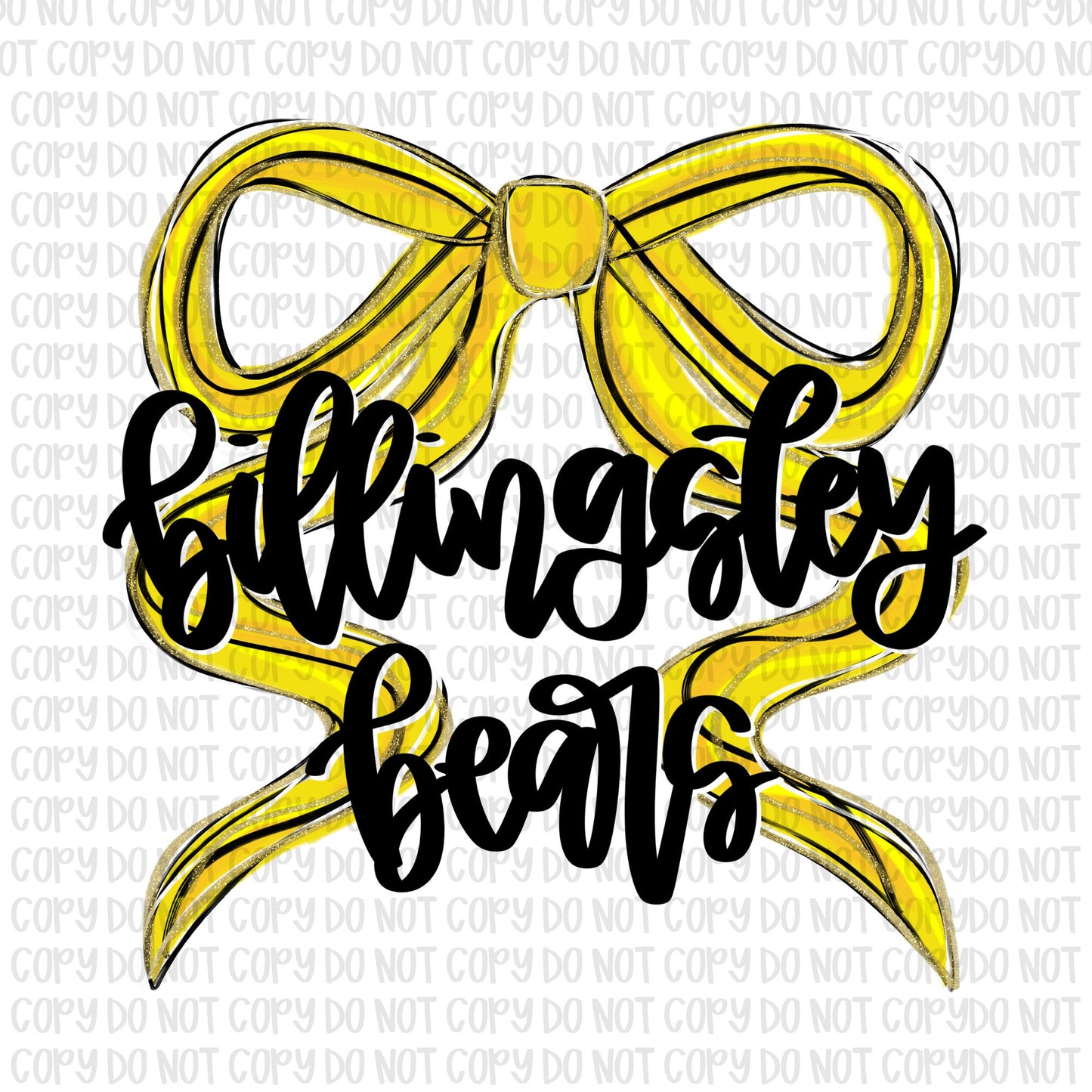 Billingsley Bears Bow (Black Text)- UV DTF STICKER