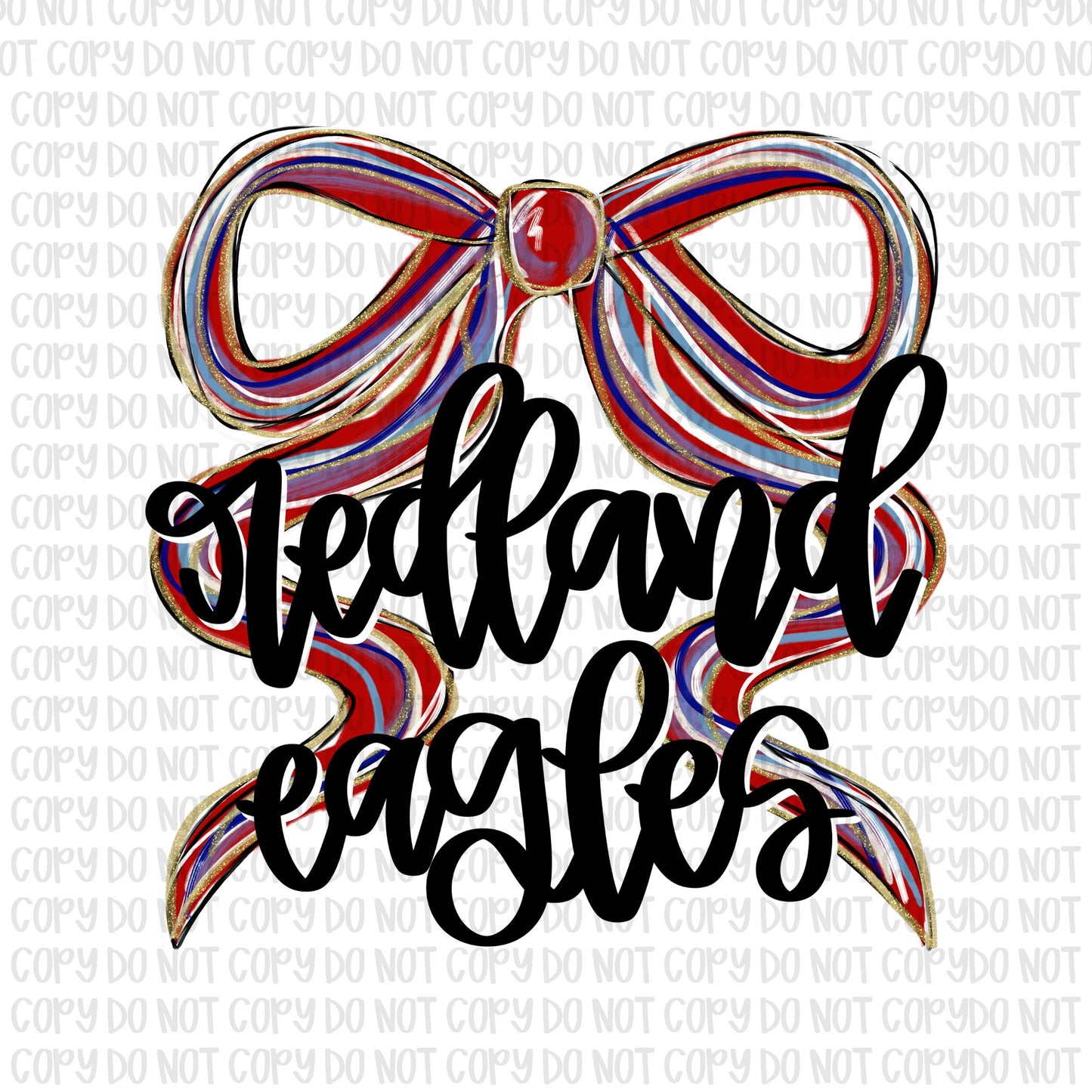 Redland Eagles Bow (Black Text)- UV DTF STICKER