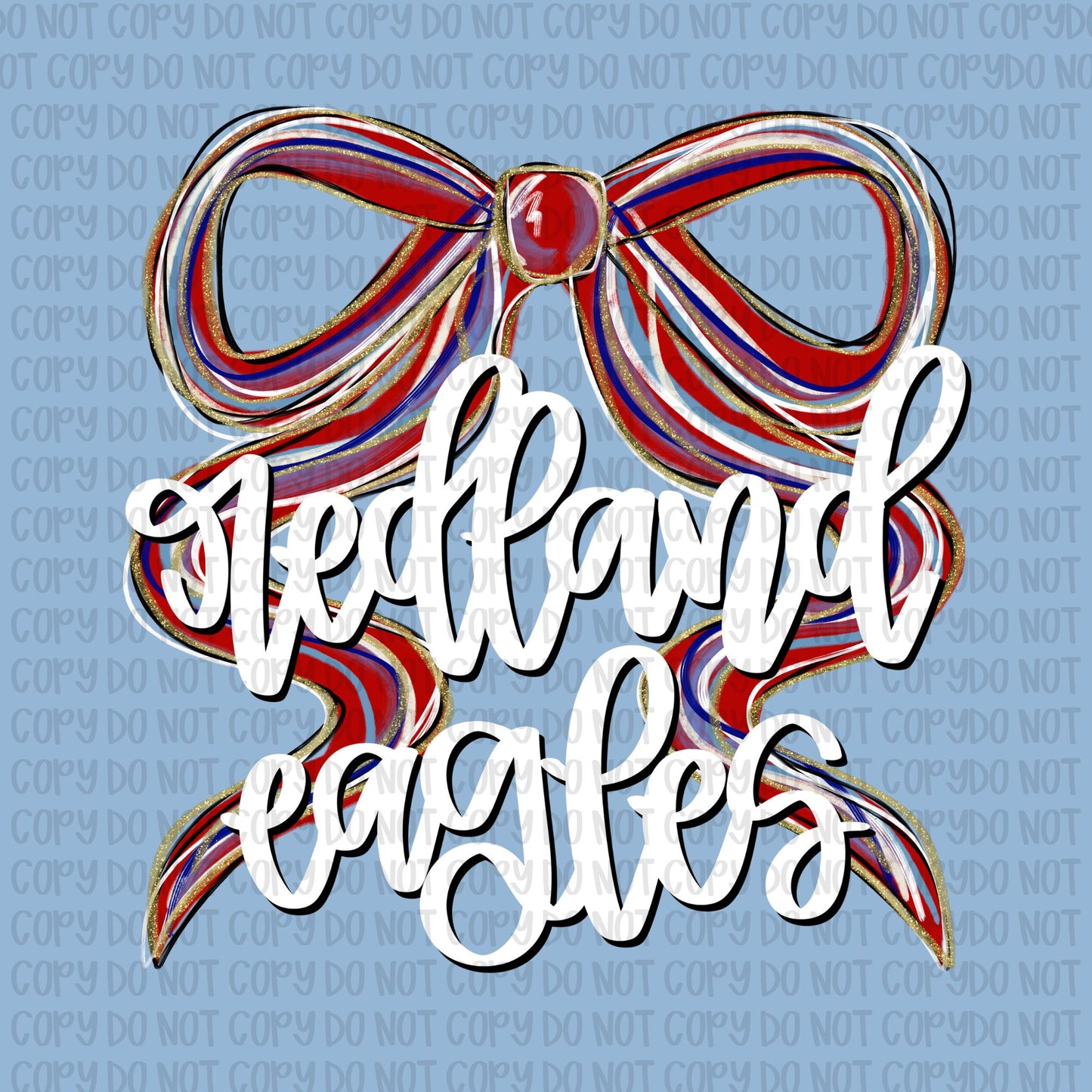 Redland Eagles Bow (White Text)- UV DTF STICKER