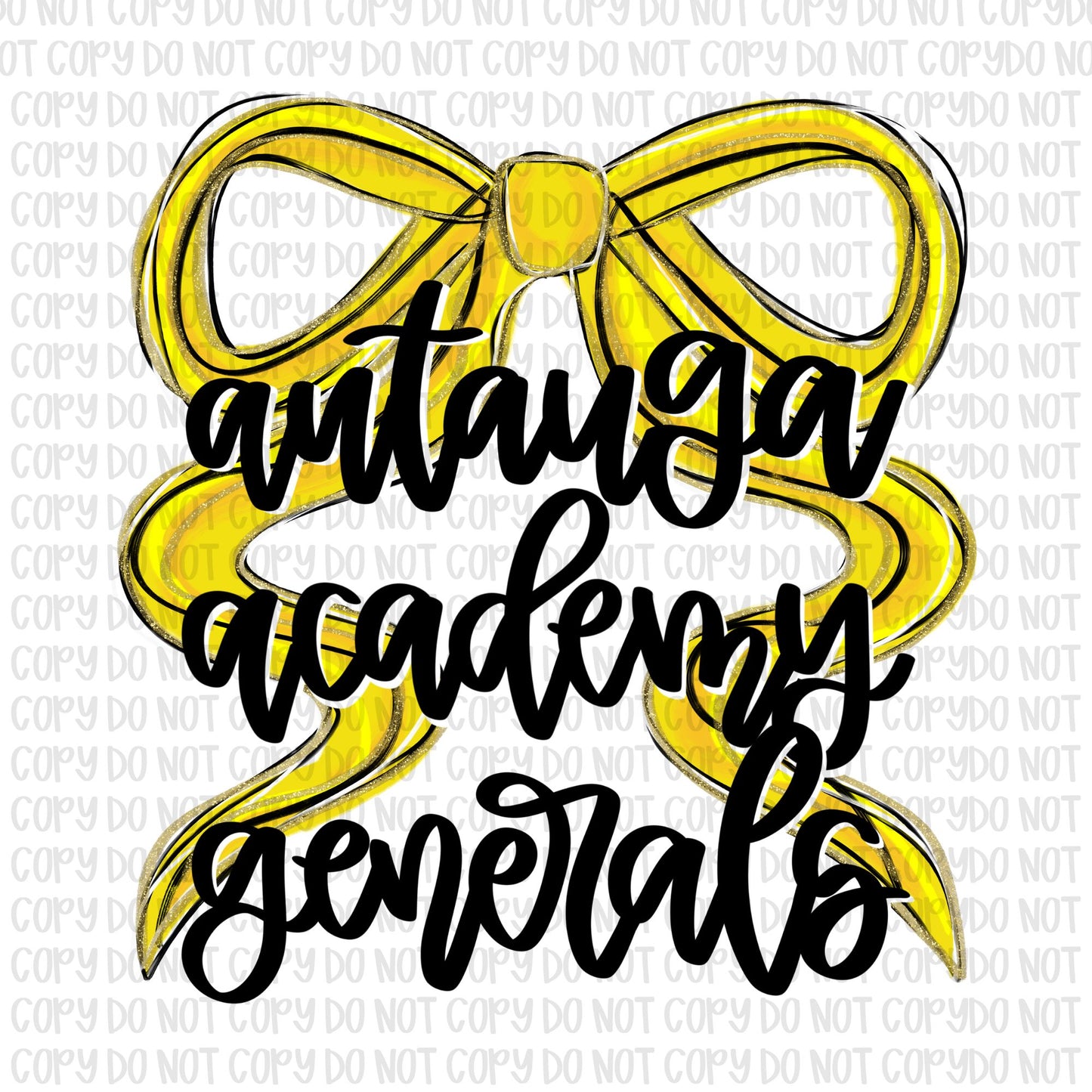 Autauga Academy Bow (Black Text)- UV DTF STICKER