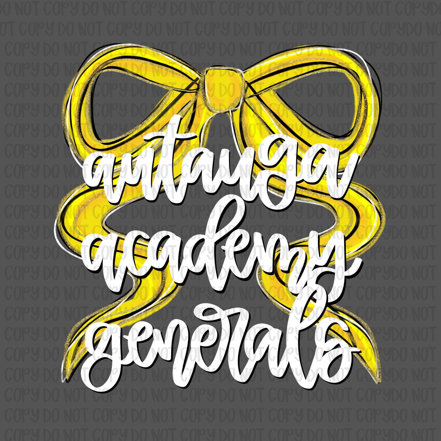 Autauga Academy Bow (White Text)- UV DTF STICKER