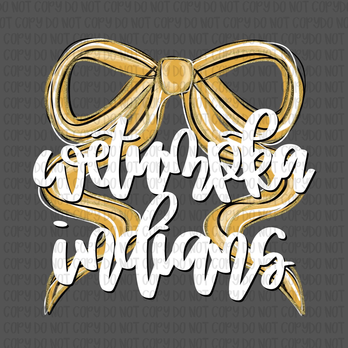 Wetumpka Indians Bow (White Text)- UV DTF STICKER