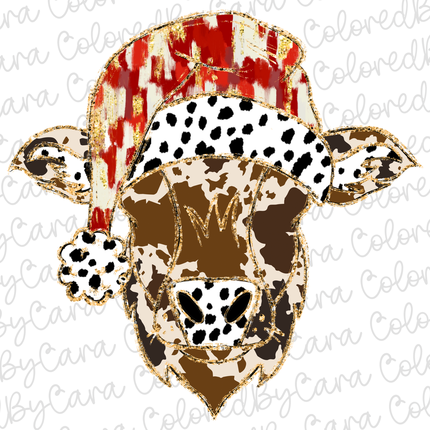 Christmas Cow PNG File