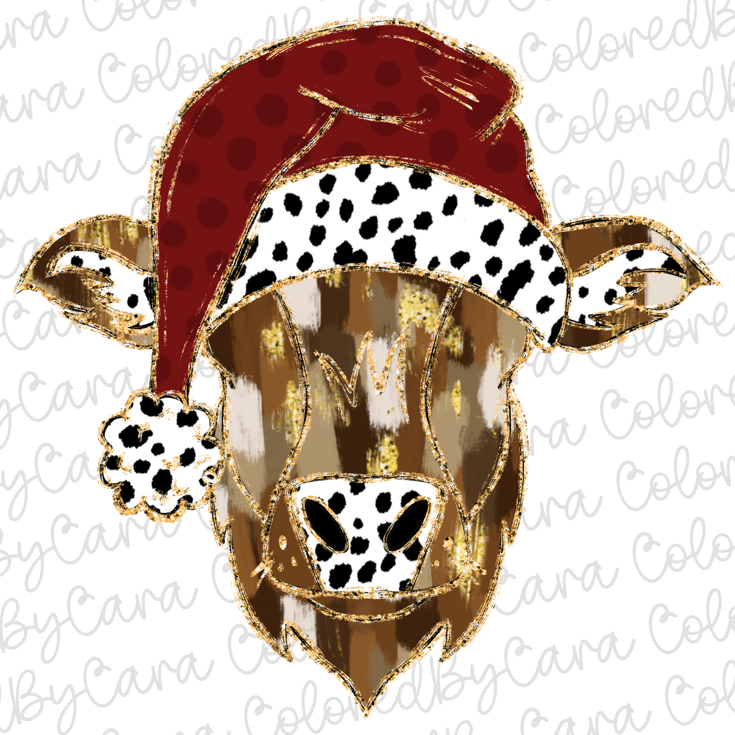 Christmas Cow PNG File