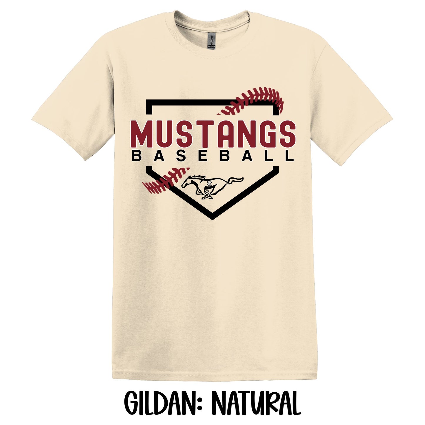 Mustangs Home Plate- Gildan YOUTH
