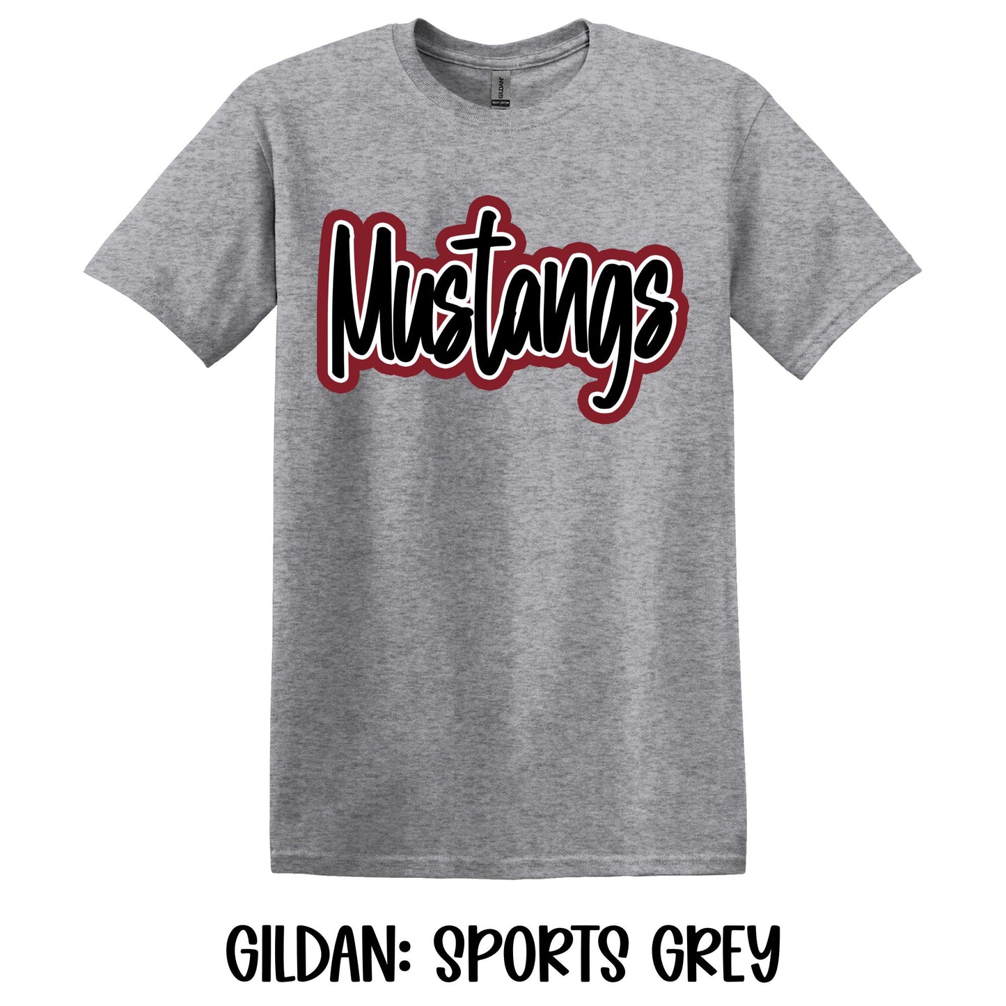 Mustangs Script- Gildan