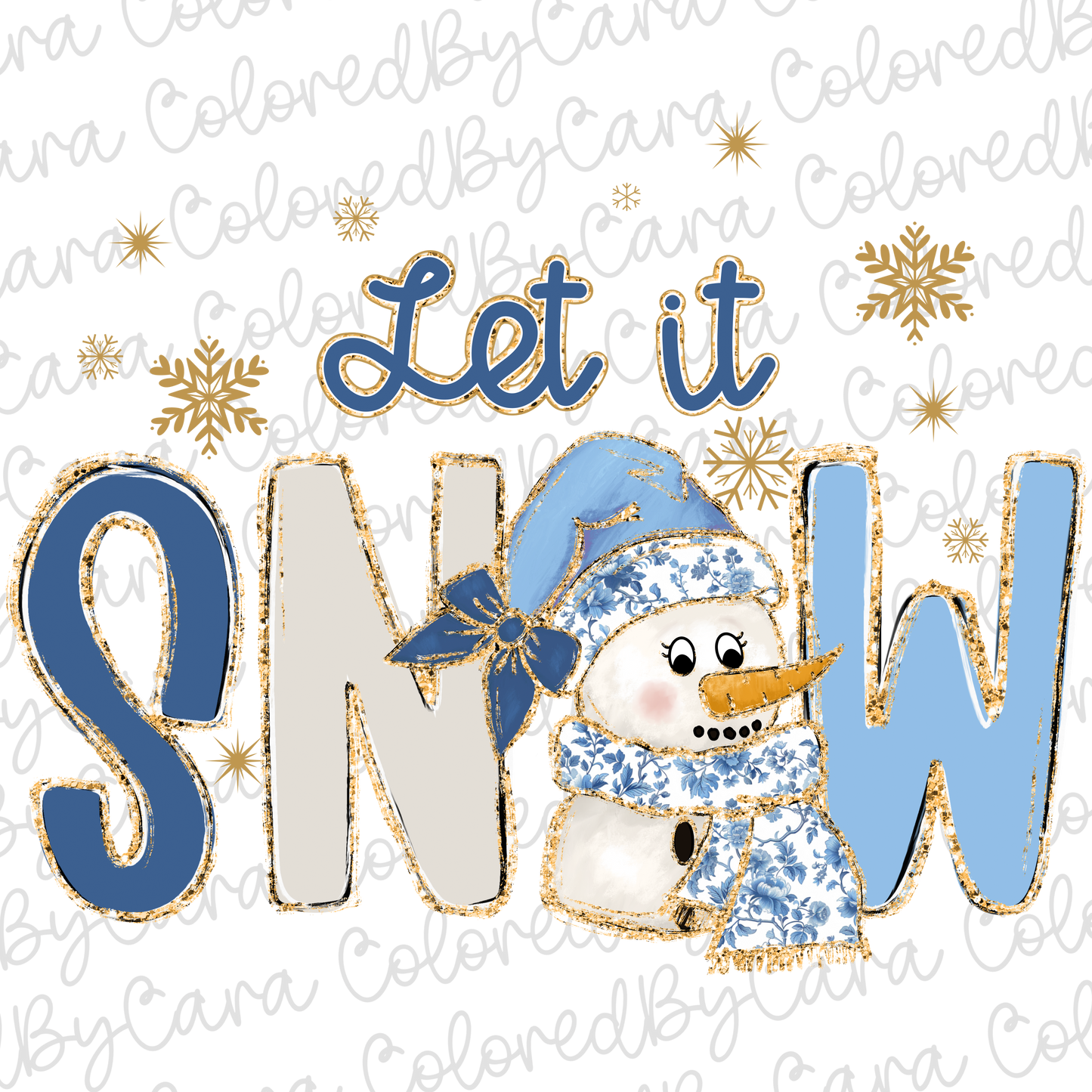 Grand Millennial Let It Snow PNG File
