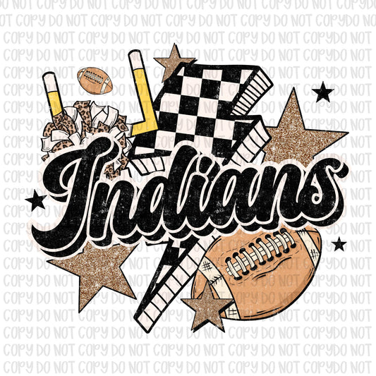 Retro Checkered Indians Football