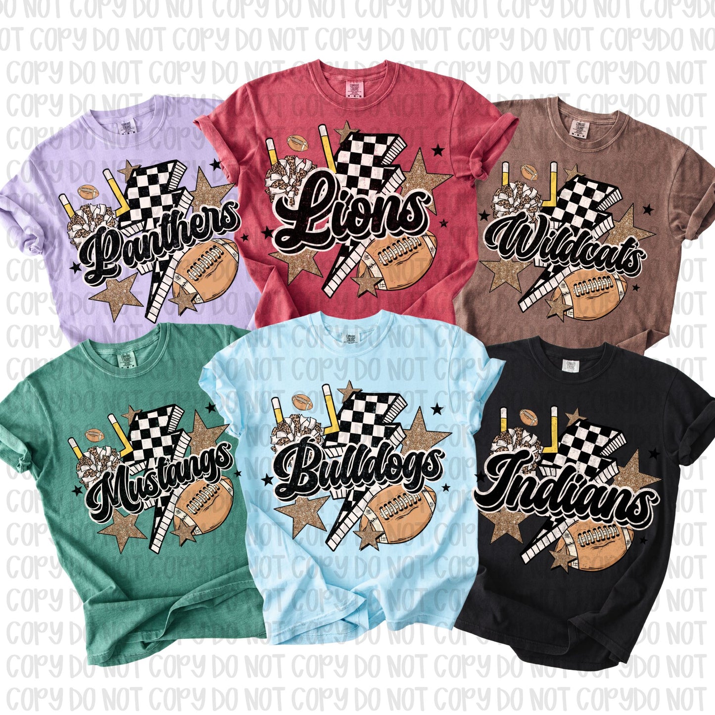 Retro Checkered Lions Football