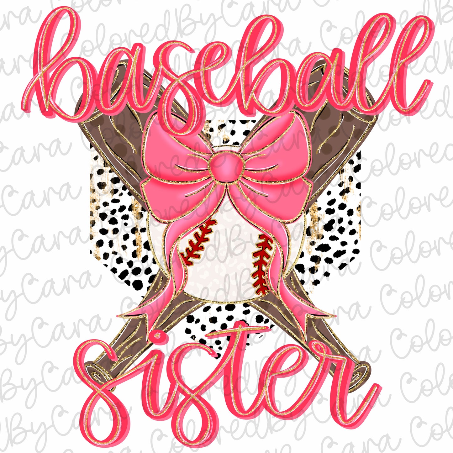 Preppy pink baseball sister dalmatian