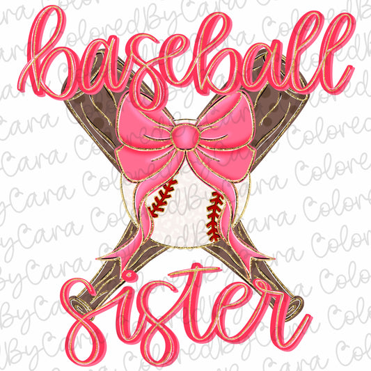 Preppy pink baseball sister