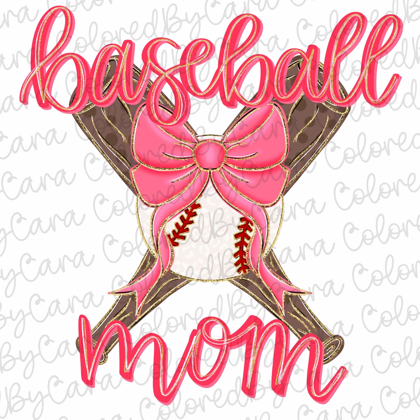 Preppy pink baseball mom