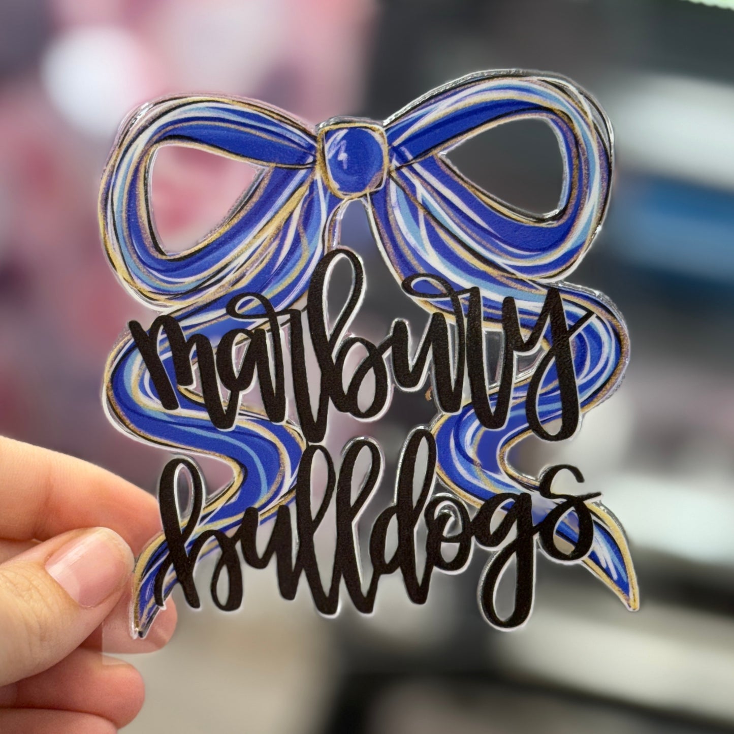 Marbury Bulldogs Bow (Black Text)- UV DTF STICKER