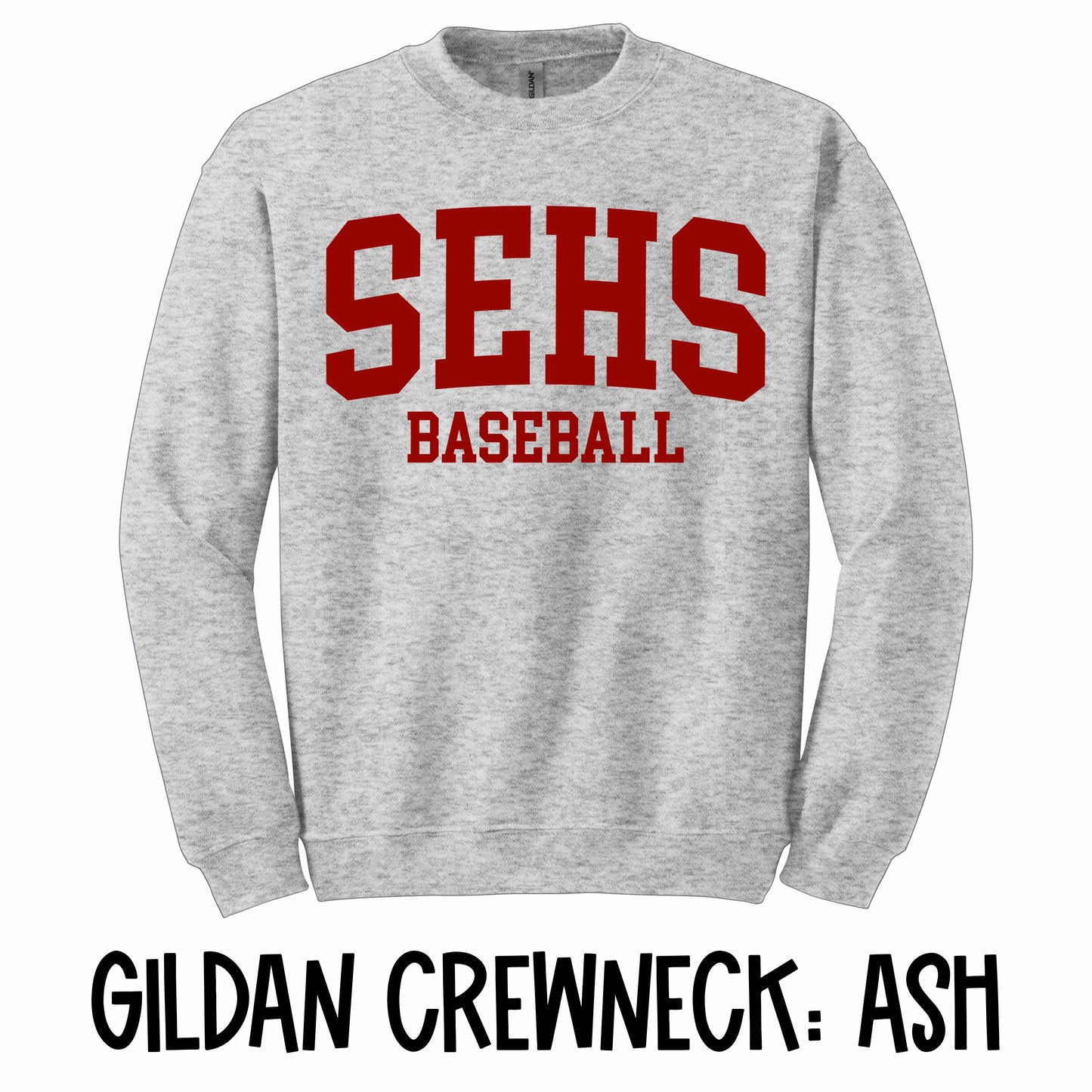 Red SEHS Varsity Baseball Crewneck Youth