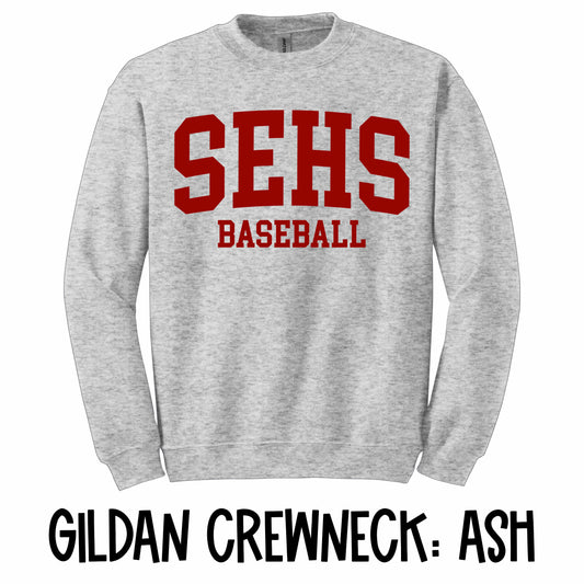 Red SEHS Varsity Baseball Crewneck Youth