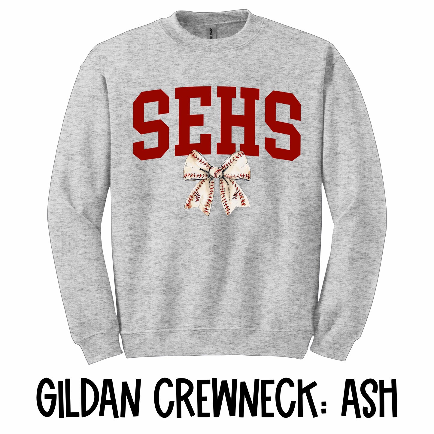 SEHS Coquette Baseball Bow Crewneck Youth