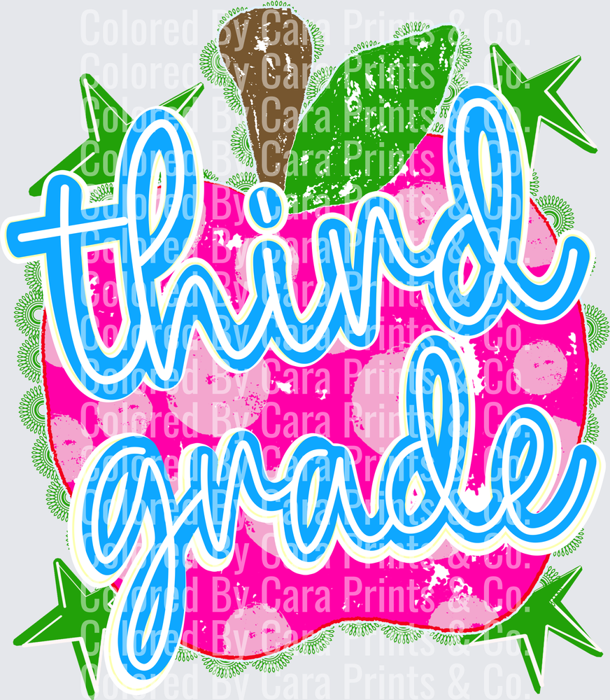 Preppy Apple Third Grade