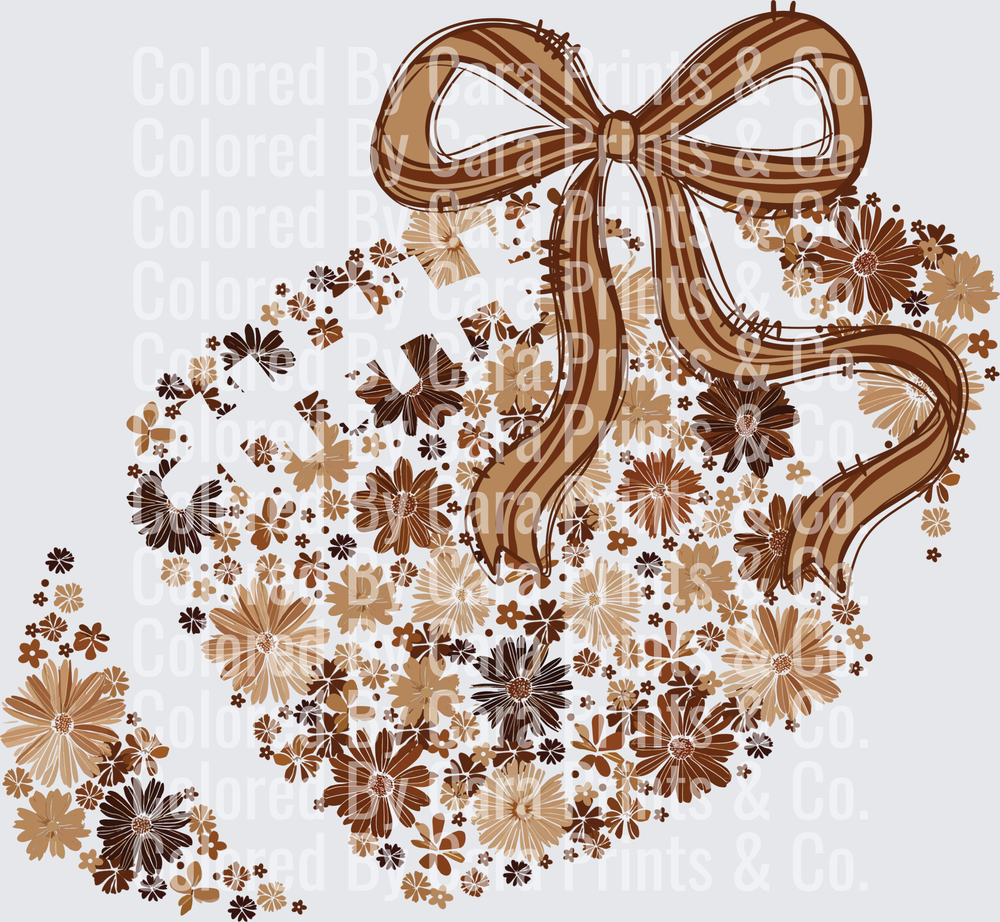floral football coquette bow