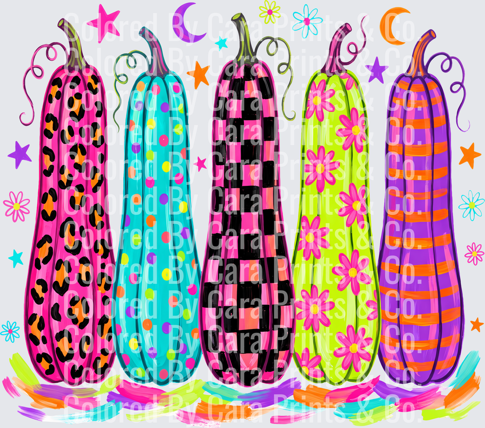 vibrant tall pumpkins